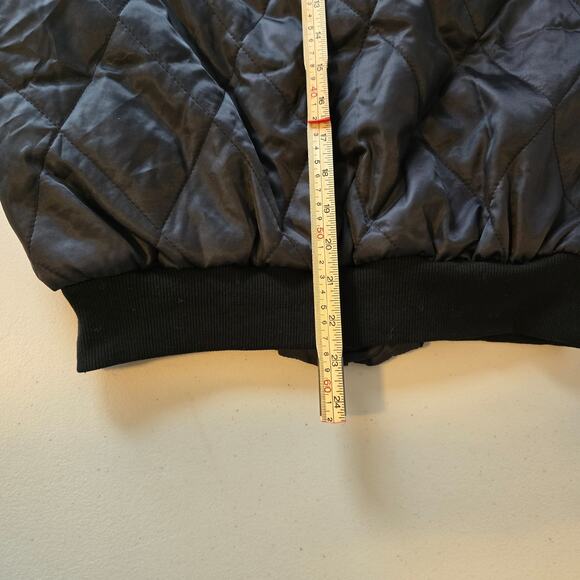 Eilly Bazar Quilted Bomber Jacket Women's S Black Zip Up NWOT - Picture 9 of 16